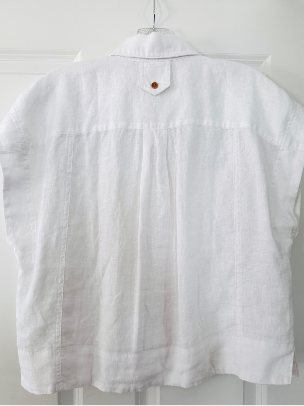 NWT Madewell 100% Linen Flap Pocket Button-Up Shirt White Size Small - Picture 3 of 6